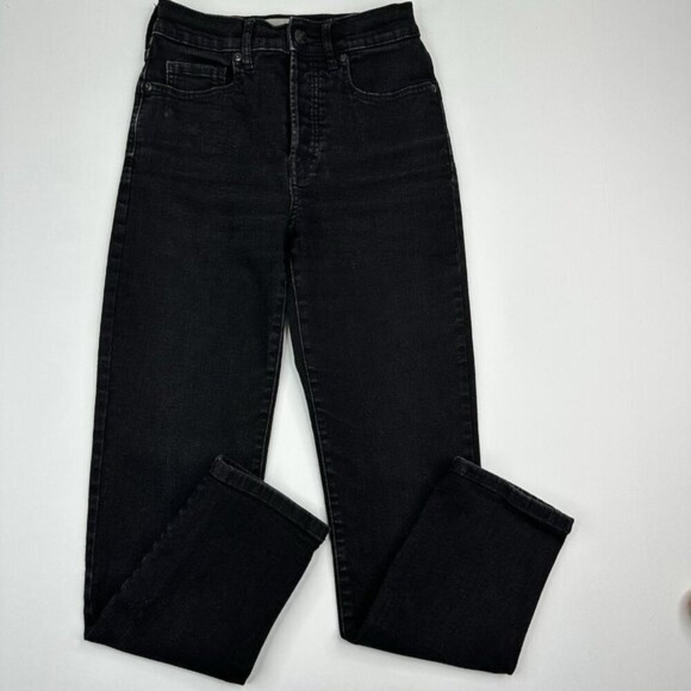 Everlane Womens‎ High-Rise Cigarette Jeans Black Stretch Denim Size 27 Regular